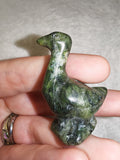 Natural Green Serpentine Goose Gemstone Crystal Carving