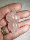 Natural Rose Quartz Pumpkin Character Gemstone Crystal Carving 24g