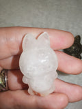 Natural White Quartz Labubu-style Monster Character Gemstone Crystal Carving 23g