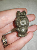 Natural Pyrite Labubu-style Monster Character Gemstone Crystal Carving 33g