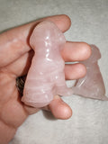 Natural Rose Quartz Dog Gemstone Crystal Carving