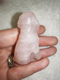 Natural Rose Quartz Dog Gemstone Crystal Carving