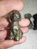 Natural Pyrite Sitting Dog Gemstone Crystal Carving 37g