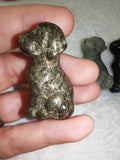 Natural Pyrite Sitting Dog Gemstone Crystal Carving 37g