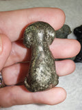 Natural Pyrite Sitting Dog Gemstone Crystal Carving 37g