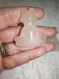 Natural Rose Quartz Meditating Frog Carving 24g Pink Crystal