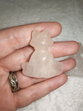 Natural Rose Quartz Meditating Frog Carving 24g Pink Crystal