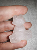 Natural Rose Quartz Meditating Frog Carving 24g Pink Crystal