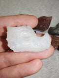 Natural White Calcite Carved Dragon Head Gemstone Crystal
