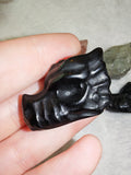 Natural Black Obsidian Carved Dragon Head Gemstone Crystal
