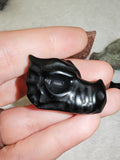 Natural Black Obsidian Carved Dragon Head Gemstone Crystal
