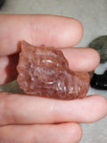 Natural Strawberry Quartz Carved Dragon Head Gemstone Crystal