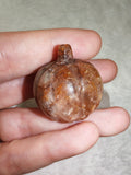 Natural Hematoid Fire Quartz Pumpkin Gemstone Crystal Carving