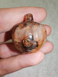 Natural Hematoid Fire Quartz Pumpkin Gemstone Crystal Carving