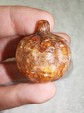 Natural Hematoid Fire Quartz Pumpkin Gemstone Crystal Carving