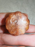 Natural Hematoid Fire Quartz Pumpkin Gemstone Crystal Carving