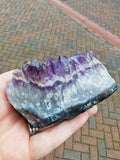Natural Deep Purple Amethyst Crystal Cluster on Chalcedony Matrix 280g