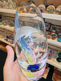 Caithness Glass Engraved Dolphins Colour Wave Art Glass Vase 19cm