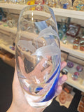 Caithness Glass Engraved Dolphins Colour Wave Art Glass Vase 19cm