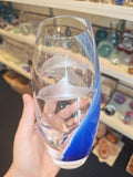Caithness Glass Engraved Dolphins Colour Wave Art Glass Vase 19cm
