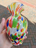 Italian Murano-Style Multicolour Cane Art Glass Bud Vase 13.5cm