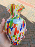 Italian Murano-Style Multicolour Cane Art Glass Bud Vase 13.5cm