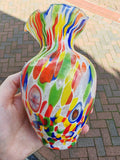 Italian Murano-Style Multicolour Cane Art Glass Bud Vase 13.5cm