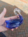 Vintage Italian Murano-Style Cobalt Blue Art Glass Swan 470g