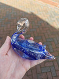 Vintage Italian Murano-Style Cobalt Blue Art Glass Swan 470g
