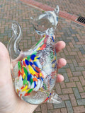 Vintage Italian Murano-Style Multicolour Art Glass Cat Figurine 545g
