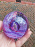 Caithness Oriental Silk Purple Pink Art Glass Paperweight Scotland 650g