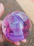 Caithness Oriental Silk Purple Pink Art Glass Paperweight Scotland 650g