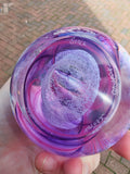 Caithness Oriental Silk Purple Pink Art Glass Paperweight Scotland 650g