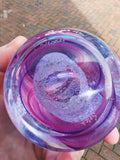 Caithness Oriental Silk Purple Pink Art Glass Paperweight Scotland 650g