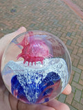 Vintage Studio Art Glass Pink Blue White Abstract Paperweight 500g