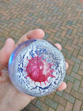 Vintage Studio Art Glass Pink Blue White Abstract Paperweight 500g