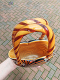 Vincenza Collection Handmade Tiger Stripe Art Glass Handbag Vase 22cm