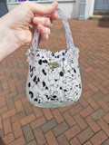 Vincenza Collection Handmade Black White Art Glass Handbag Vase 21cm