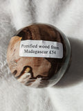 Petrified Wood Sphere Polished Brown & Cream Fossil Wood 750g