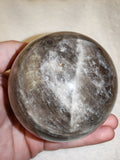 Black Moonstone Sphere Polished Grey Brown & Cream 592g