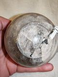 Black Moonstone Sphere Polished Grey Brown & Cream 592g