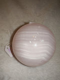 Pink Banded Calcite Sphere Blush Pink & White Polished Crystal 540g