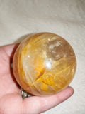 Honey Calcite Sphere Golden Yellow Polished Crystal Ball 322g