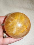 Honey Calcite Sphere Golden Yellow Polished Crystal Ball 322g