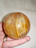 Honey Calcite Sphere Golden Yellow Polished Crystal Ball 322g