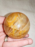 Honey Calcite Sphere Golden Yellow Polished Crystal Ball 322g