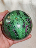 Ruby in Zoisite Sphere Green & Purple Polished Crystal Ball 757g