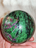 Ruby in Zoisite Sphere Green & Purple Polished Crystal Ball 757g