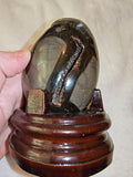 Possible Septarian Dragon Egg with Wooden Stand – 405g