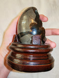 Possible Septarian Dragon Egg with Wooden Stand – 405g